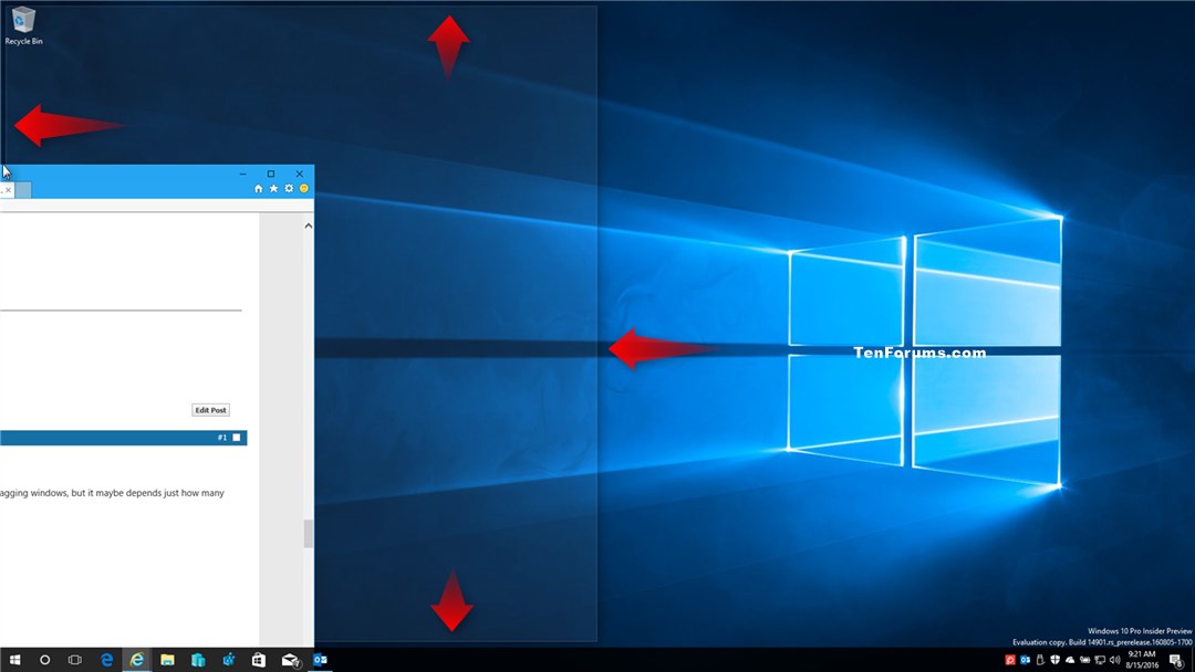 windows 10 snap assist two on one side